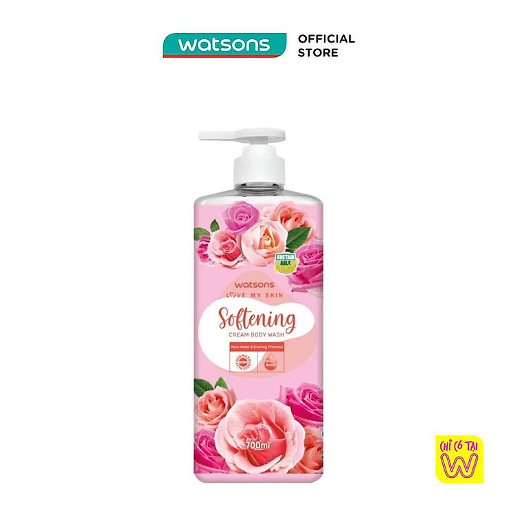 Kem Tắm Watsons Love My Skin Softening Cream Body Wash 700ml/1000ml