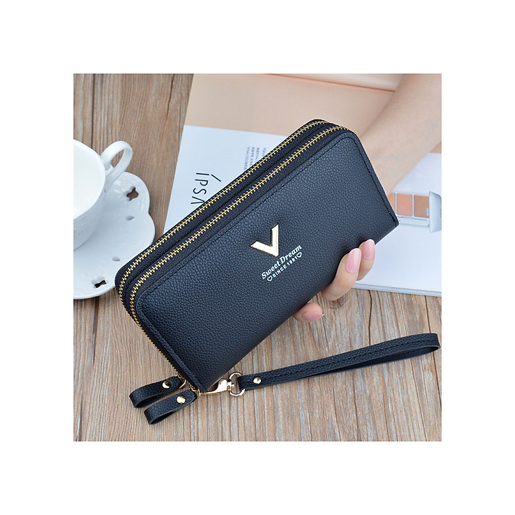 Ví bóp nữ dài cầm tay 2 khoá, ví nữ đẹp