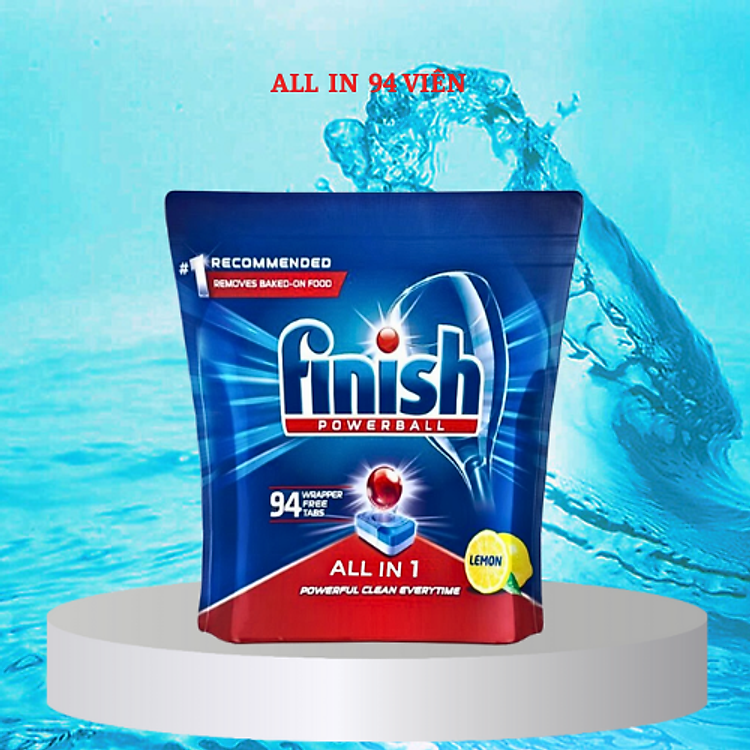 Viên rửa bát Finish All in one 90 viên - Hương chanh