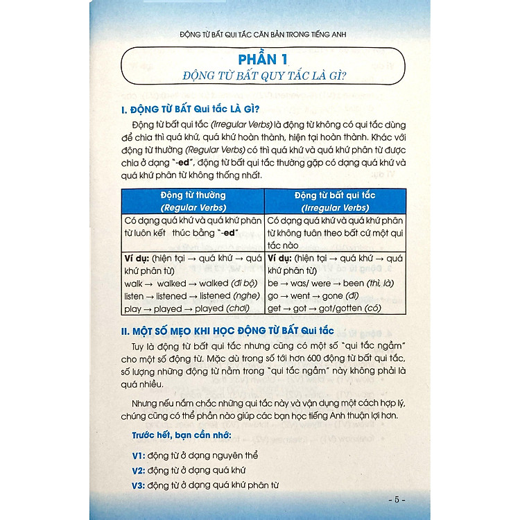 Động Từ Bất Qui Tắc Căn Bản Trong Tiếng Anh - Ảnh 5