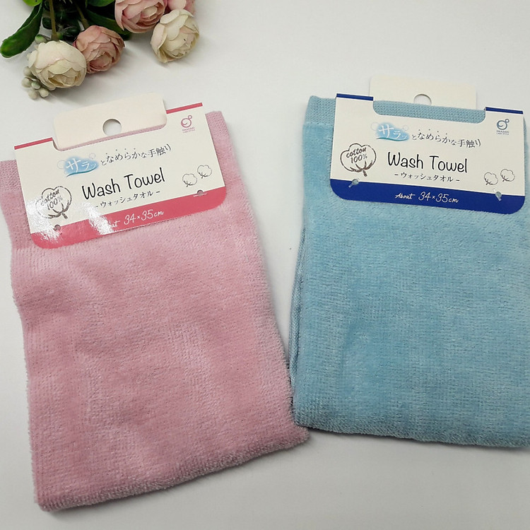 Khăn mặt mềm mịn 100% cotton Okazaki Nhật nội địa (34x35cm))