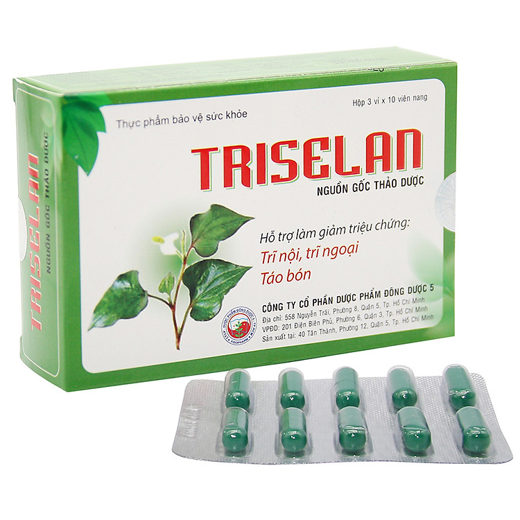 Thực phẩm bảo vệ sức khỏe Triselan (Hộp 3 vỉ x 10 viên nang)