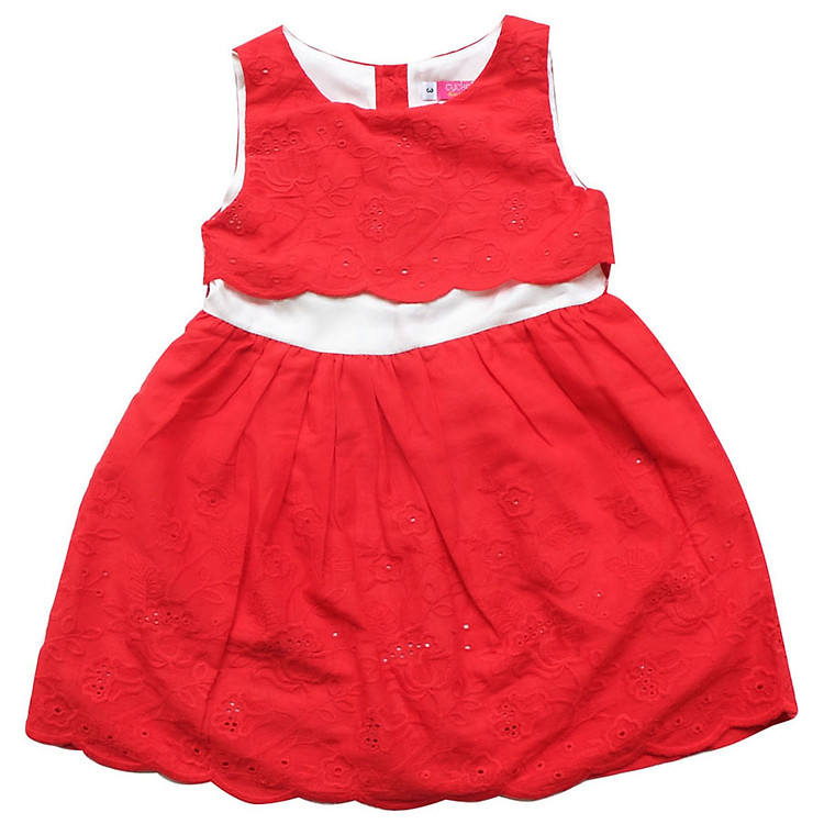 Đầm Tùng Bé Gái Thêu Hoa Văn Cuckeo Kids T51912