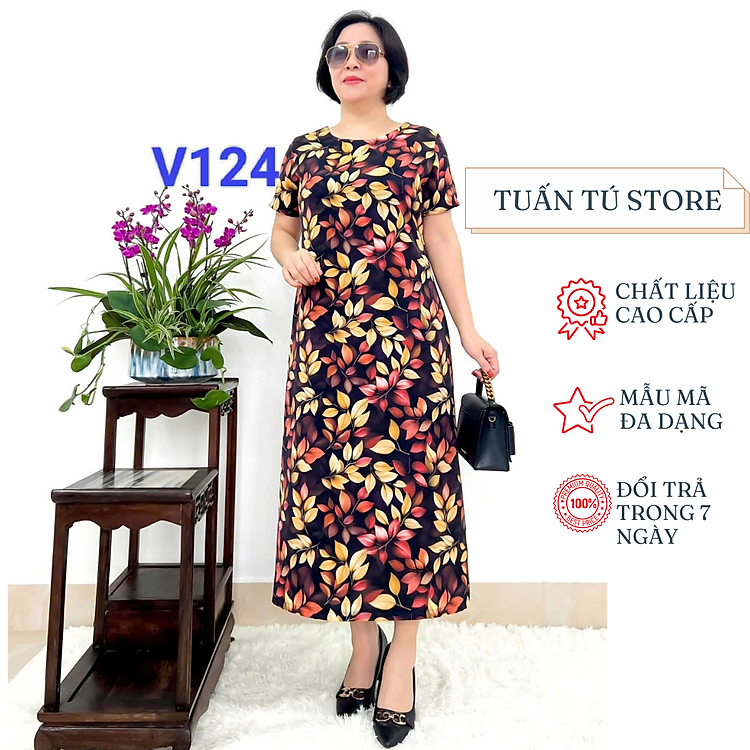 Đầm Cho Mẹ Trung Niên Chất Liệu Lụa Mango Cao Cấp Mềm Mịn Không Nhăn Xù Mẫu Mã Đa Dạng Đủ Size Từ 45-65kg - Tuấn Tú Store