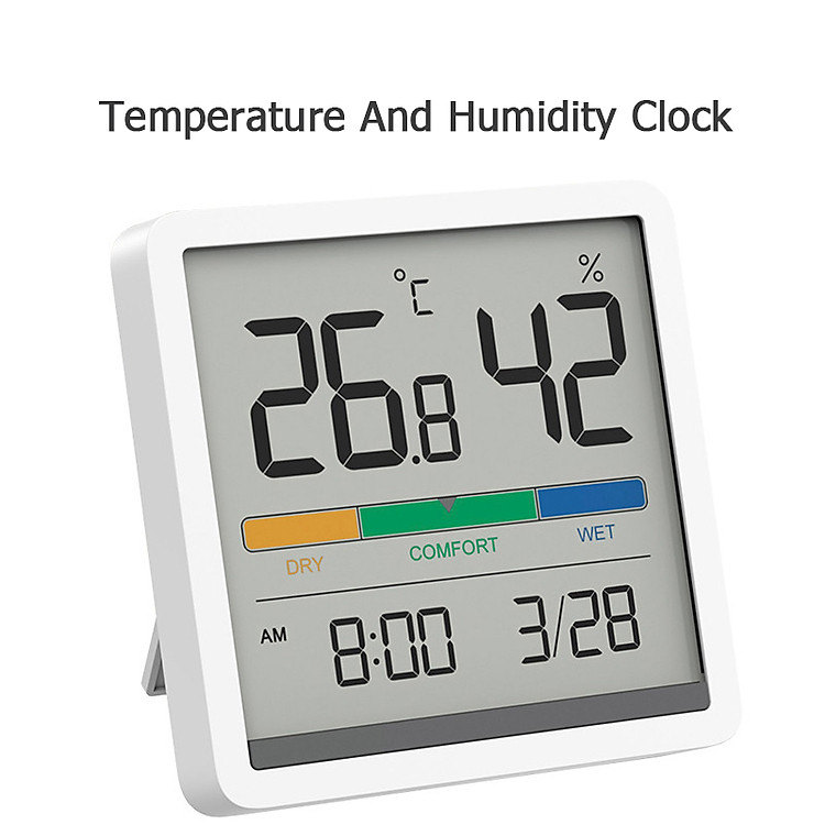 Đồng hồ nhiệt độ và độ ẩm Xiaomi youpin Miiiw Mute Màn hình LCD lớn 3,34 inch độ chính xác cao
