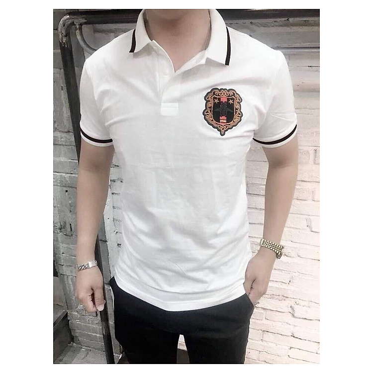 Áo Thun Nam Có Cổ Thêu Logo Mới