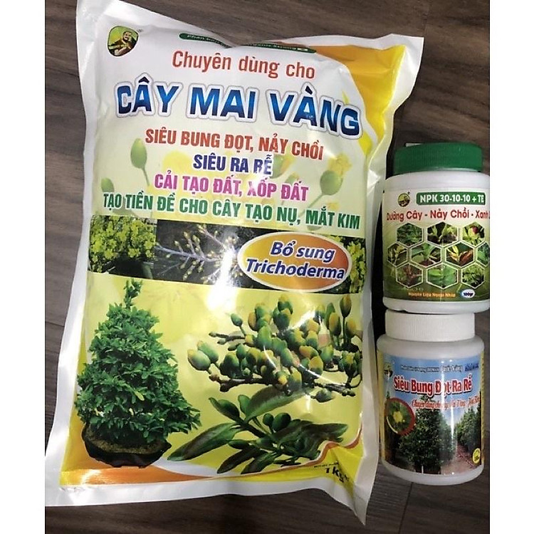 Combo Phân Bón Mai chuyên dùng chăm sóc cây Mai (nảy chồi, bung đọt, phân mai)