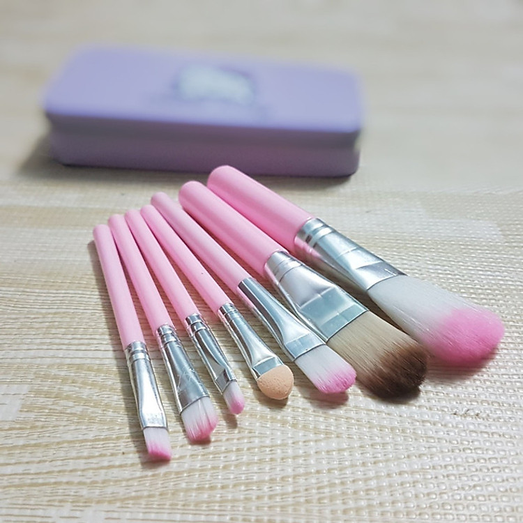 Bộ Cọ Trang Điểm Màu Hồng 7 cây Nhỏ Gọn