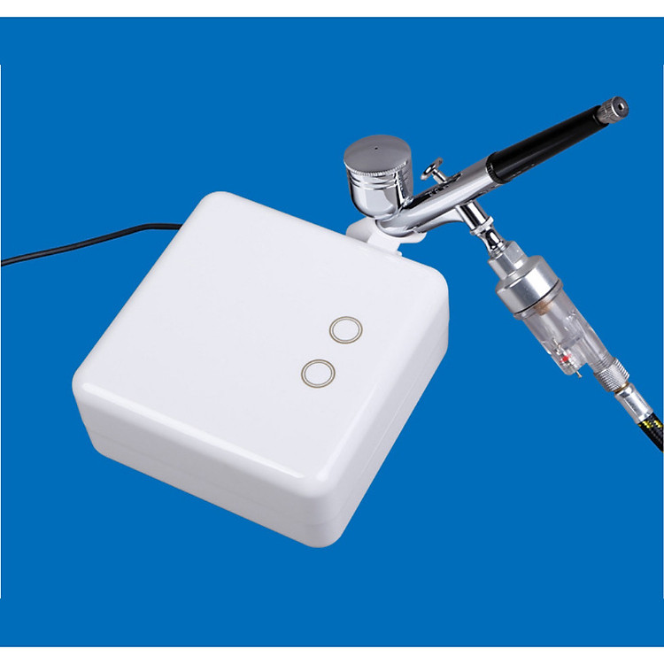 Combo súng phun sơn Airbrush và máy nén khí thổi hơi mini