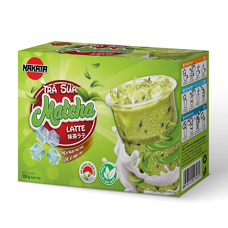 Trà sữa matcha hiệu Nakata hộp 108g