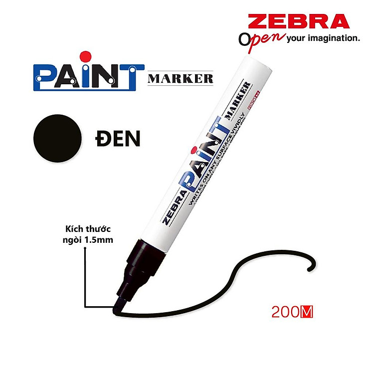 Viết Sơn Zebra Paint Marker MOP-200MZ – Đen