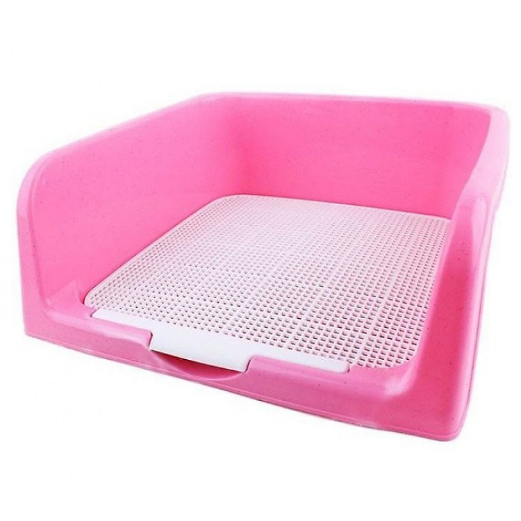 Khay vệ sinh dạng bức tường cho chó đực và cái, bằng nhựa cao cấp, có lưới MÀU NGẤU NHIÊN+ Tặng 3 tấm tã lót chuồng, sàn xe