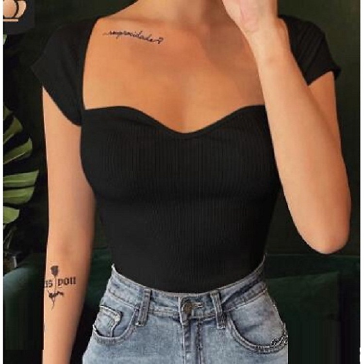 ÁO LEN CÚP NGỰC DÁNG ÔM TAY NGẮN SEXY CHO NÀNG