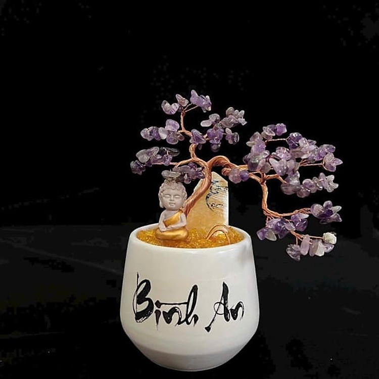 Cây Tài Lộc Phong Thủy Đá Thạch Anh trang trí phòng khách, phòng ngủ, bàn làm việc đá tự nhiên