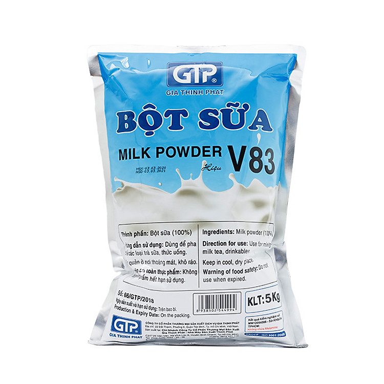 Bột sữa V83 (5kg/bao) - Béo, thơm đậm vị dùng để pha trà sữa, thức uống, làm bánh - SP Chính Hãng
