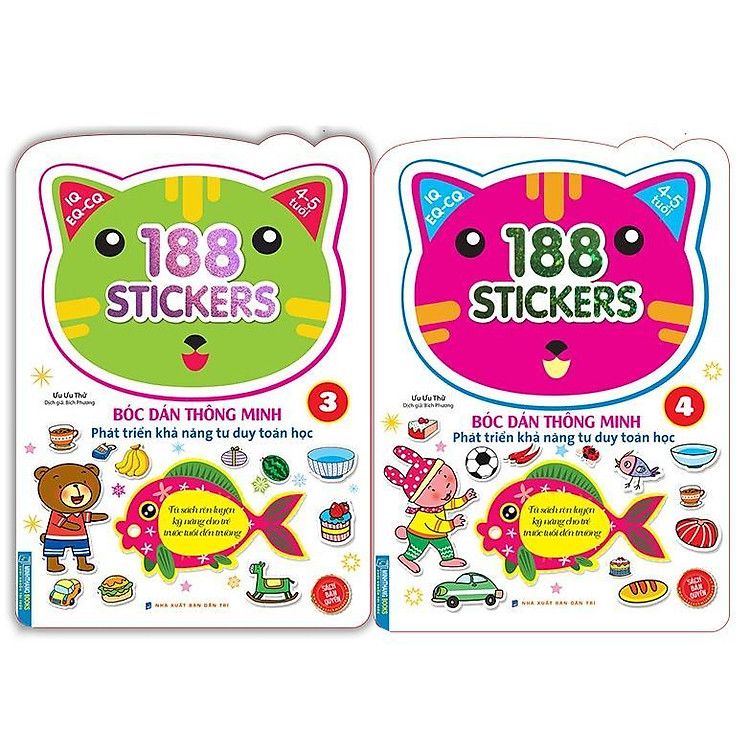 Bóc Dán Hình Thông Minh IQ EQ CQ Cho Bé 4 – 5 Tuổi – 188 Sticker – Quyển 3 + 4