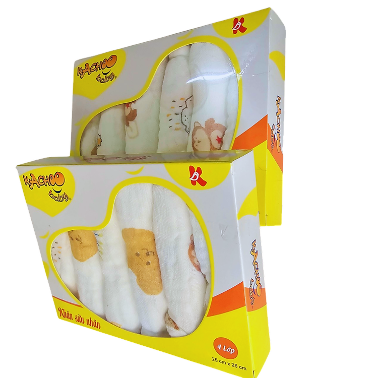 Hộp 6 khăn sữa cotton 4 lớp cho bé Chính hãng Tiết kiệm - Hình ảnh 3