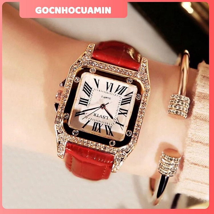 Đồng hồ nữ LSVTR chính hãng dây da cao cấp