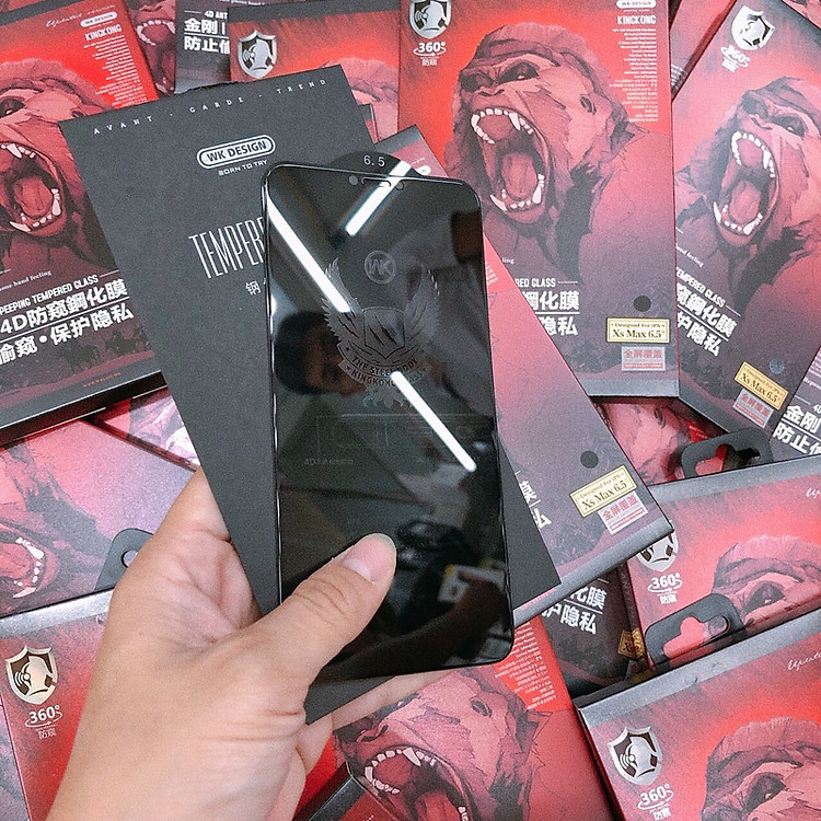 Kính Cường Lực Chống Nhìn Trộm KingKong, Bảo Mật Thông Tin Cho iPhone Xr/Xs/Xsmax/11/11pro/11promax đến 16/16pro/16plus/16promax - Không Hộp - Dán Full Màn - Hàng Nhập Khẩu.