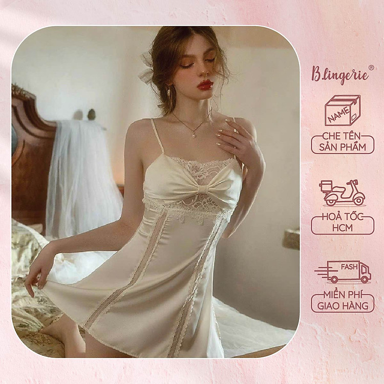 Váy Ngủ Nơ Hai Dây - B.Lingerie