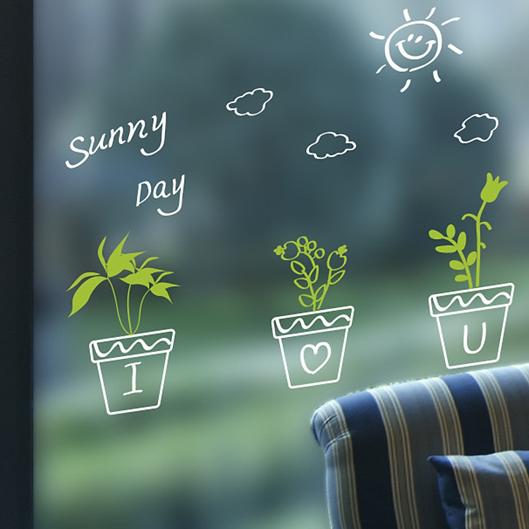 DECAL DÁN KÍNH HOA LÁ CỎ CÂY