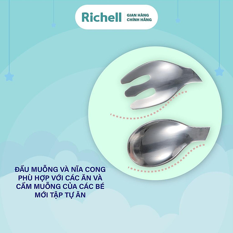 Bộ muỗng nĩa inox TLI Richell Nhật Bản Chính hãng Giá rẻ - Hình ảnh 5
