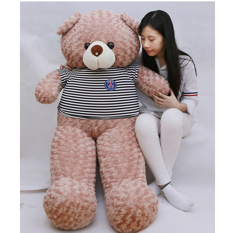 Gấu bông gấu teddy màu vani Khổ vải 1m8 cao 1m6