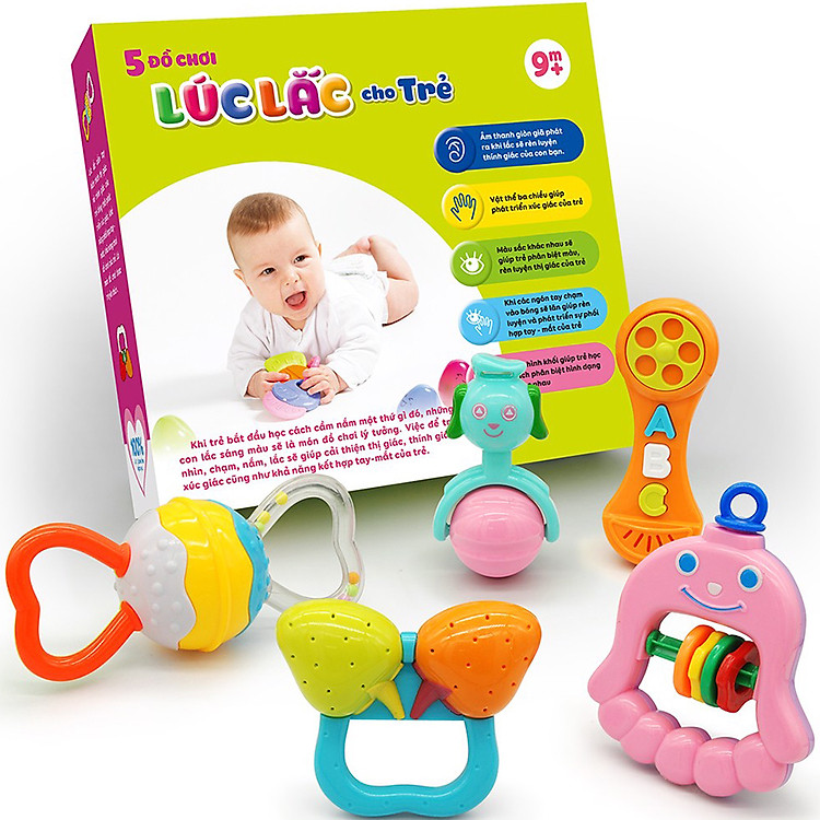 Bộ 5 đồ chơi lúc lắc – Minh Long Chính hãng Ưu đãi