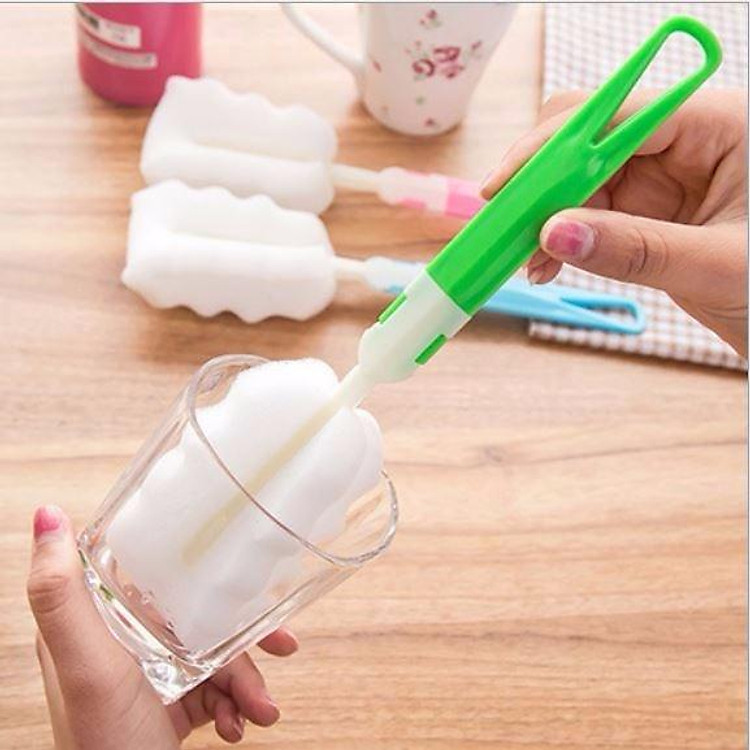 Cây Rửa Ly Đầu Mút (Màu hồng cam, xanh lá, xanh biển) Màu Ngẫu Nhiên