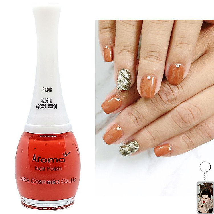 Sơn móng tay cực kỳ sang chảnh Aroma Nail Polish Cao cấp Hàn Quốc 12ml tặng kèm móc khóa