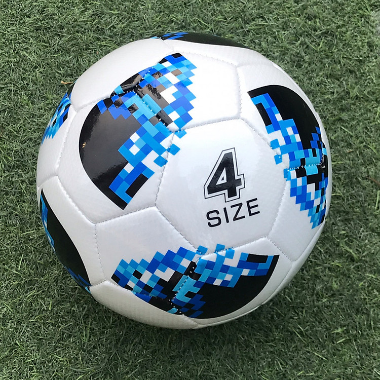 Quả bóng đá số 4 hình World Cup 2018 (da PU-PVC cao cấp, Màu xanh)