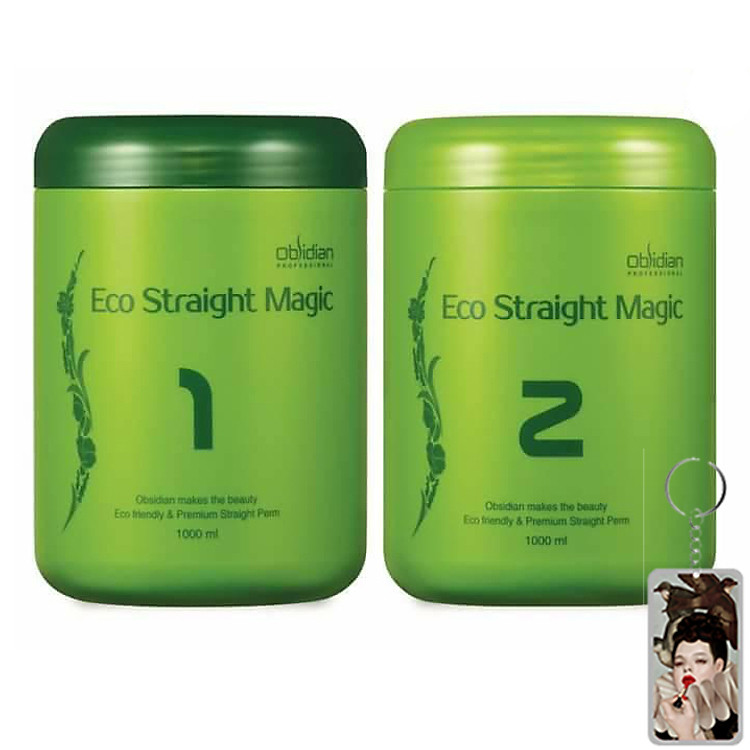 Kem duối tóc sinh thái Eco Straight Magic Obsidian Hàn Quốc (2x1000ml)