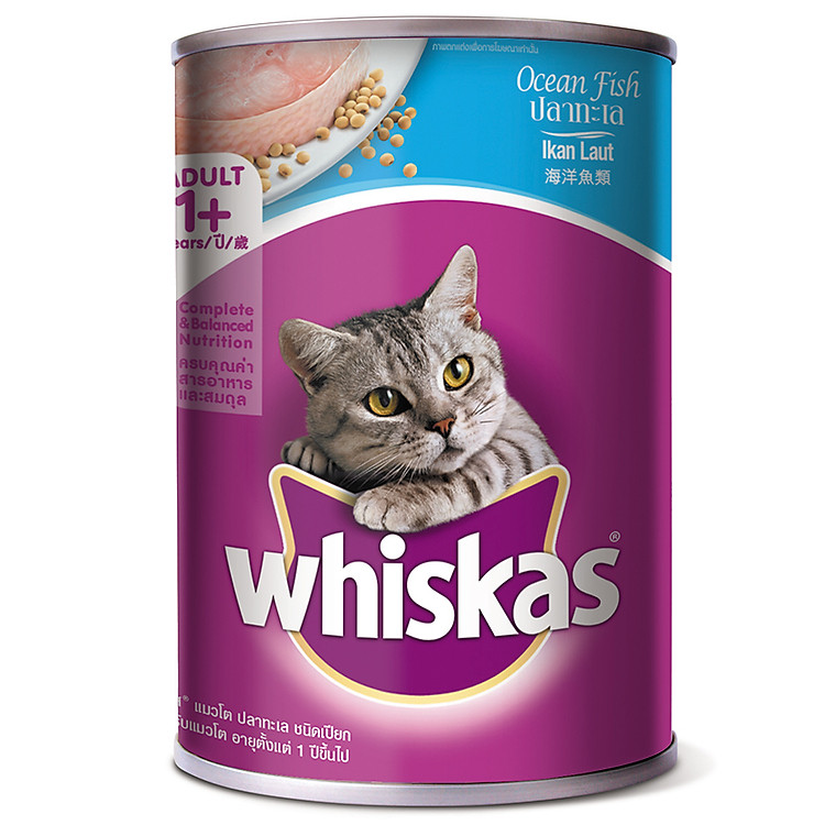 Đồ Ăn Cho Mèo Whiskas Vị Cá Biển Lon 400g