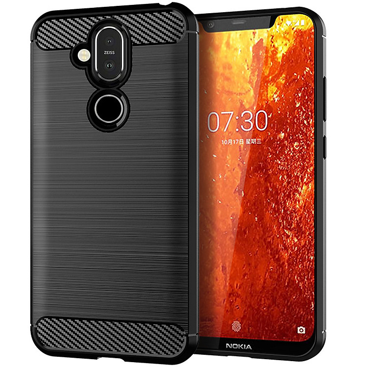 Ốp Lưng Dẻo Cho Nokia 8.1 Vân Xước Chống Sốc