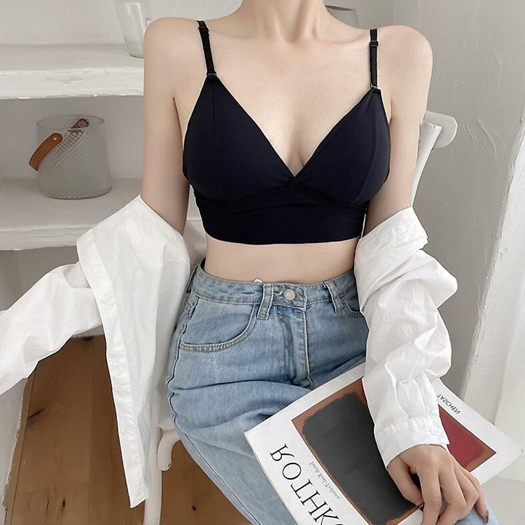 Áo ngực hở lưng chất lụa lạnh mặc áo hở lưng thời trang quyến rũ