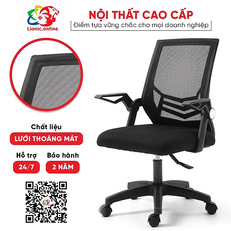 Ghế văn phòng tay gập, chân xoay _VP680