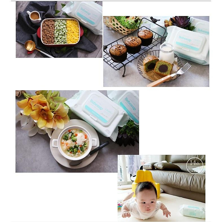 Combo Khăn ướt BEBESUP 80 tờ Giá rẻ - Hình ảnh 5