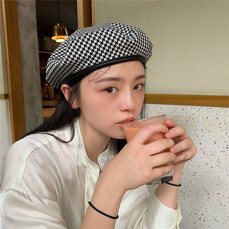 Mũ nồi dạ cao cấp kẻ caro nối liền