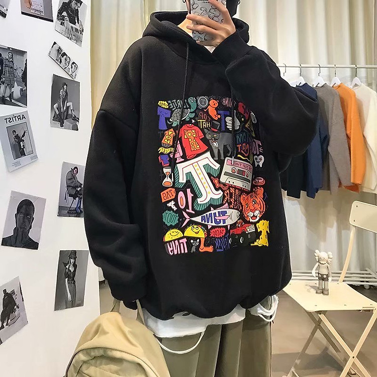 Áo khoác Hoodie Nam Nữ phong cách Harajuku nỉ bông đẹp và ấm New thu đông