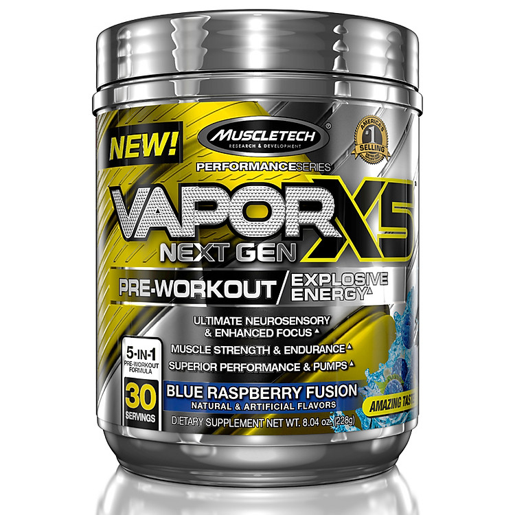 Pre-Workout Vapor X5 của MuscleTech hỗ trợ Tăng Sức Mạnh, Sức Bền