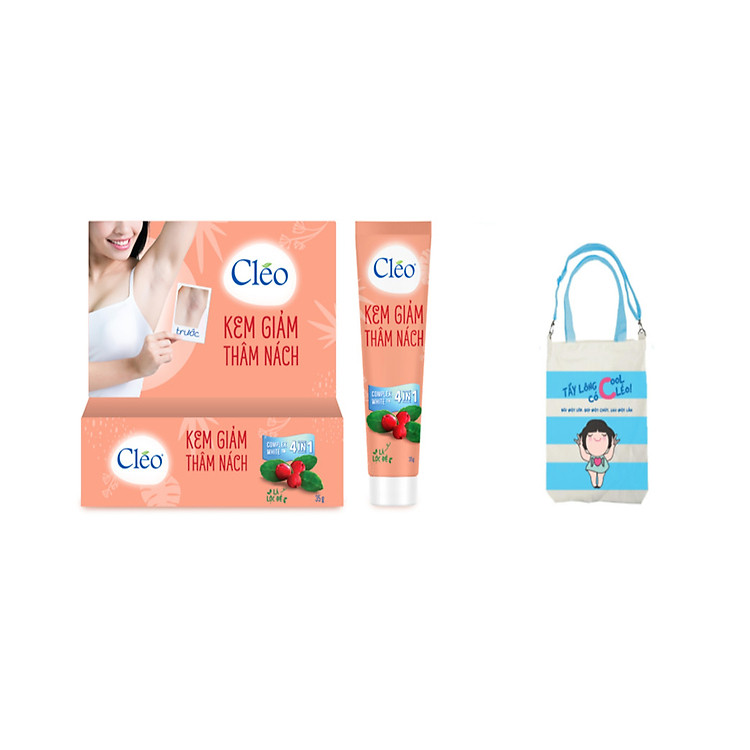 COMBO KEM hỗ trợ điều trị THÂM NÁCH CLÉO - THỔI BAY THÂM NÁCH - SÁNG DA TỰ TIN - TẶNG KÈM TÚI XÁCH TIỆN LỢI