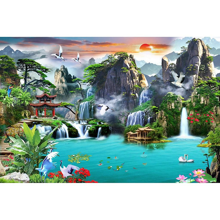 Tranh dán tường thác nước (3,60×90)