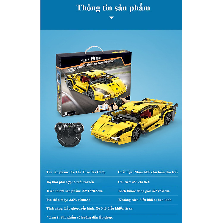 Bộ Đồ Chơi Lắp Ghép Xe Thể Thao Chính hãng Giá tốt - Hình ảnh 3