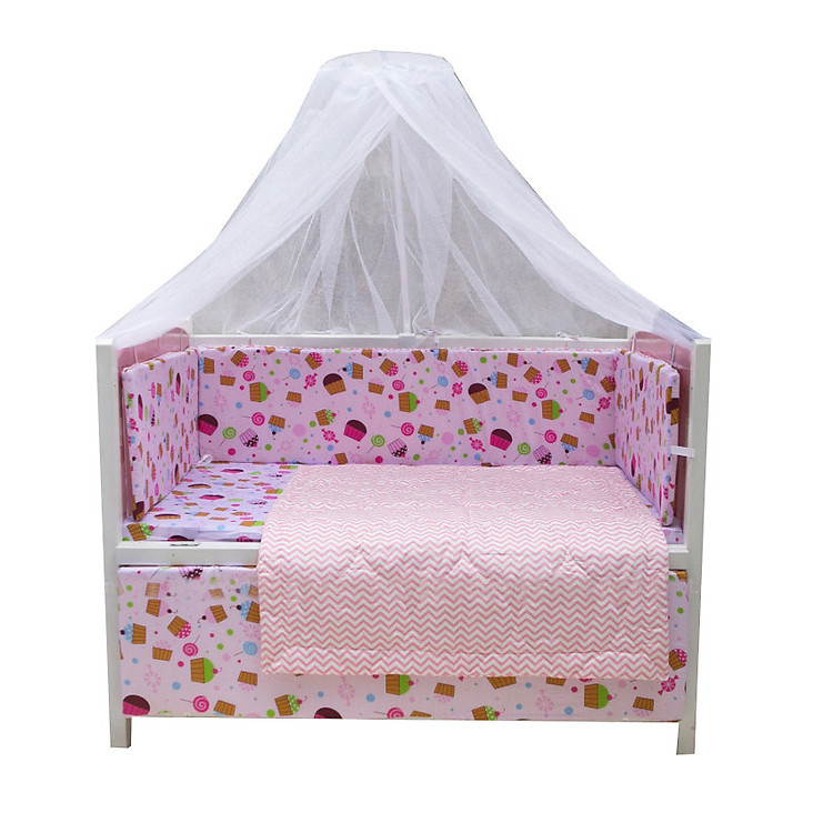 Combo Cũi cho bé - Cũi Hồng - Trắng