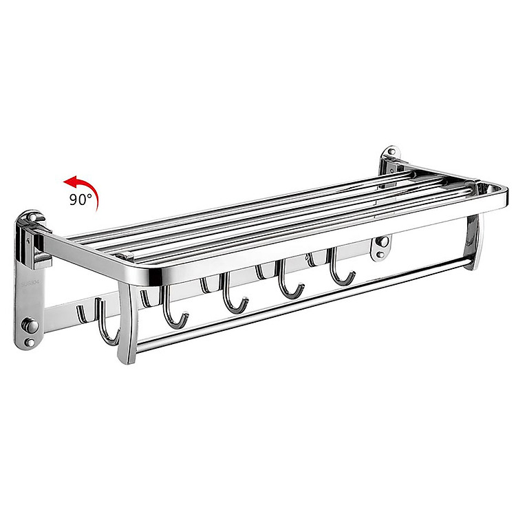 Kệ treo khăn tắm Inox SUS 304 đa chức năng Eurolife EL-B6 (Trắng bạc)