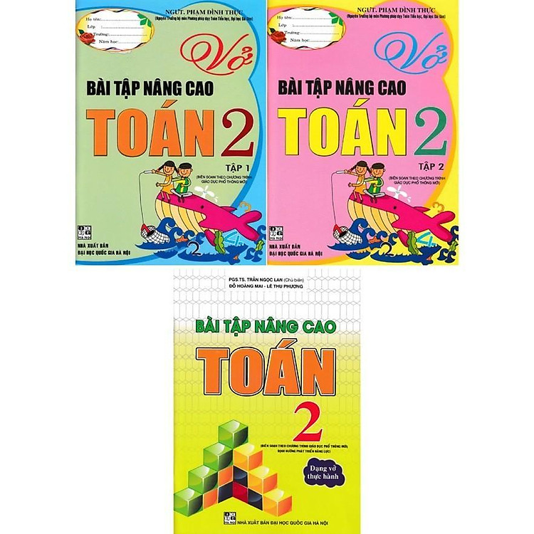 Sách - Bài Tập Nâng Cao Toán Lớp 2 - Combo 3 Cuốn - Biên Soạn Theo Chương Trình GDPT Mới - Hồng Ân