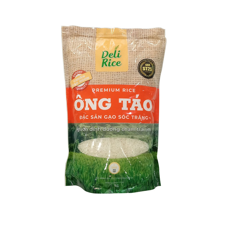 Túi Gạo Thơm ST25 Ông Táo Đặc Sản Sóc Trăng Delifarm 2kg