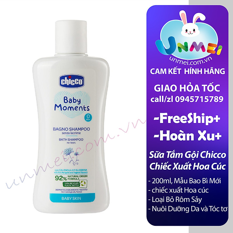 Sữa tắm gội hoa cúc Chicco 200ml Chính hãng Giá rẻ