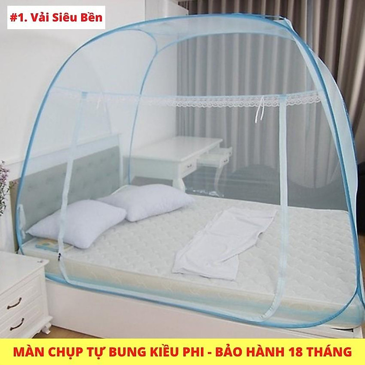 Mùng chụp tự bung Kiều Phi - mùng chụp người lớn cao cấp tự động Kiều phi