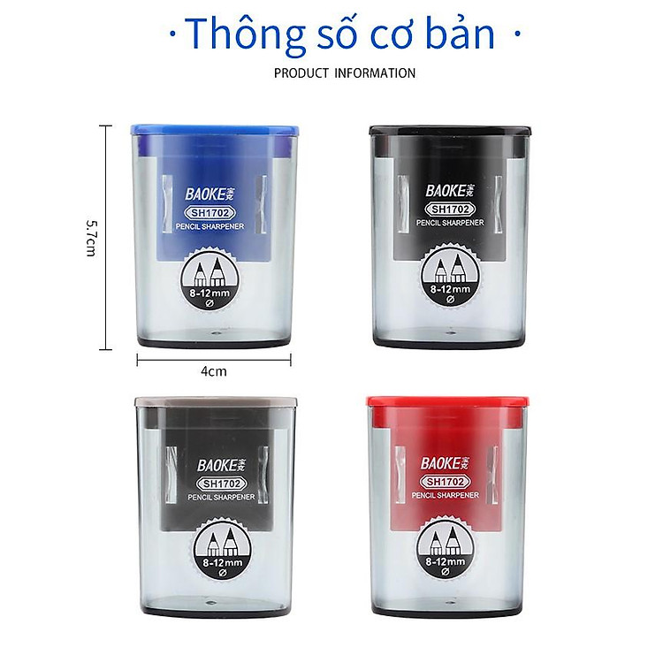 Chuốt Gọt Bút Chì BAOKE-4 (3 cái) - Ảnh 2